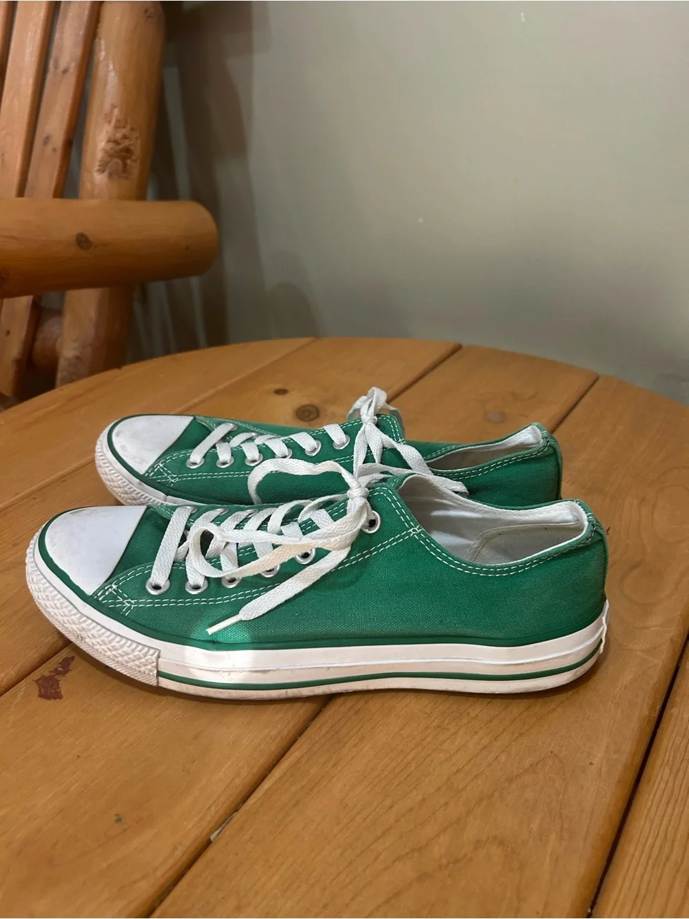 Converse Green Low Top Canvas Sneakers - Picture 4 of 5